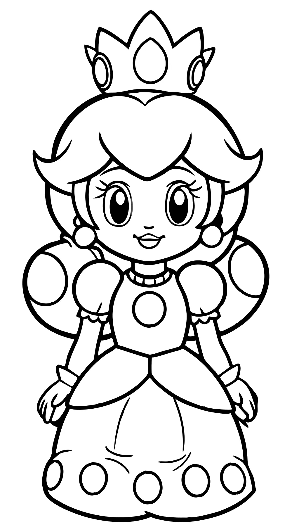 coloriage de princesse pêche mario